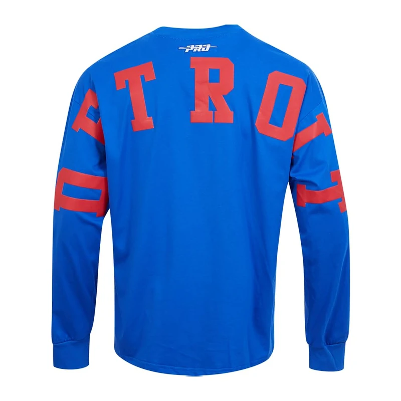 Pro Standard Mens NBA Detroit Pistons Wingspan Long Sleeve Tee Royal Blue M