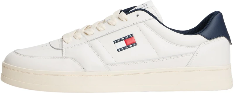 Tommy Jeans Men TJM THE Greenwich NEW ESS EM0EM01574 Low Top, White (Ecru/Dark Night Navy), 42
