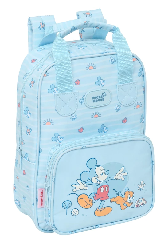 Safta MICKEY MOUSE BABY - Children's Backpack, Adaptable with Handles, Recyclable Fabric, Ideal for Children of Different Ages, Comfortable and Versatile, Quality and Resistance, 20 x 8 x 28 cm, light