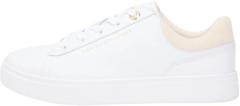 Tommy Hilfiger Women Casual Cupsole Sneaker FW0FW09020 Low Top, White (White/Soft Cream), 38