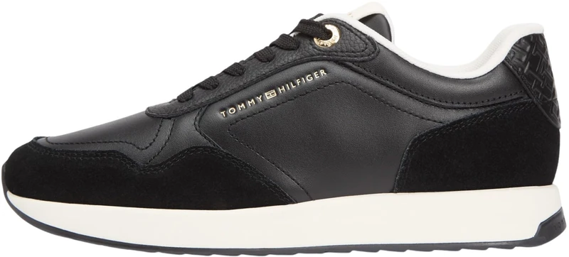 Tommy Hilfiger Women Monogram Mix Material Runner FW0FW09267 Low Top, Black (Black), 40