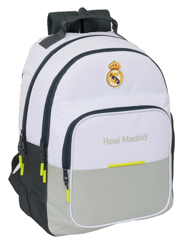 Safta Real Madrid EQUIPACIÓN 25/26 – Children's School Backpack, Ideal for Children of Different Ages, Comfortable and Versatile, Quality and Resistance, 32 x 15 x 42 cm, white, M, Casual