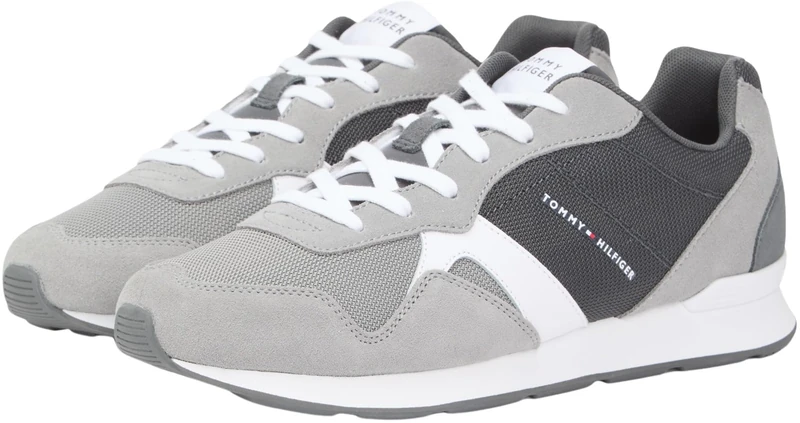 Tommy Hilfiger Men Runner ICON Mix FM0FM05679 Low Top, Grey (Universal Grey), 47