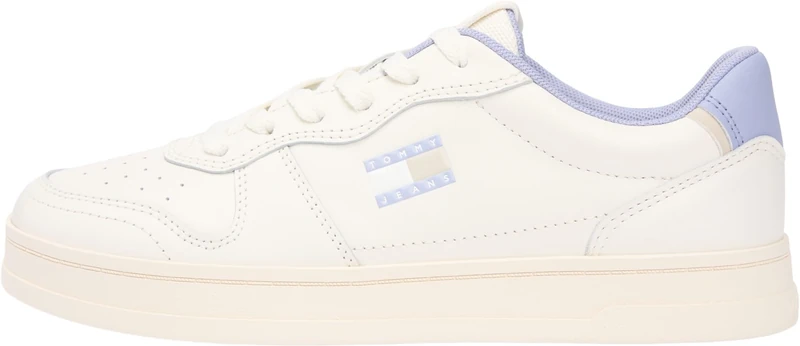 Tommy Jeans Women THE Greenwich Leather EN0EN03006 Low Top, White (Ivory/Periwinkle Dust), 38