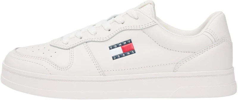 Tommy Jeans Women THE Greenwich Leather EN0EN03006 Low Top, White (Ecru), 40