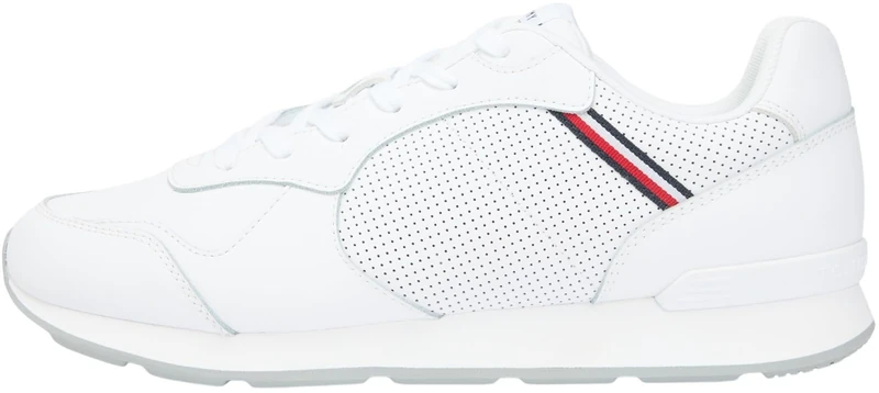 Tommy Hilfiger Men Runner ICON Leather FM0FM05740 Low Top, White (White), 41
