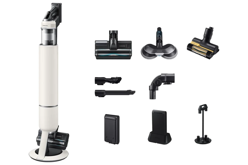 Samsung Bespoke Jet Lite, Max 280W Suction Power Cordless Vacuum Cleaner with Spray Spinning Sweeper, Santorini Beige
