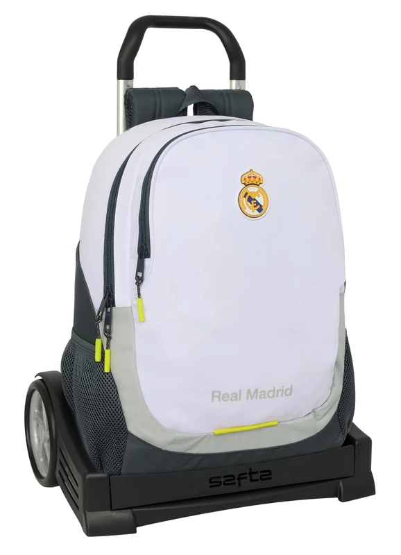 Safta Real Madrid EQUIPACIÓN 25/26 – School Backpack, Ergonomic Back, with Evolution Trolley, Ideal for Children of Different Ages, Comfortable and Versatile, Quality and Resistance, 32 x 16 x 44 cm