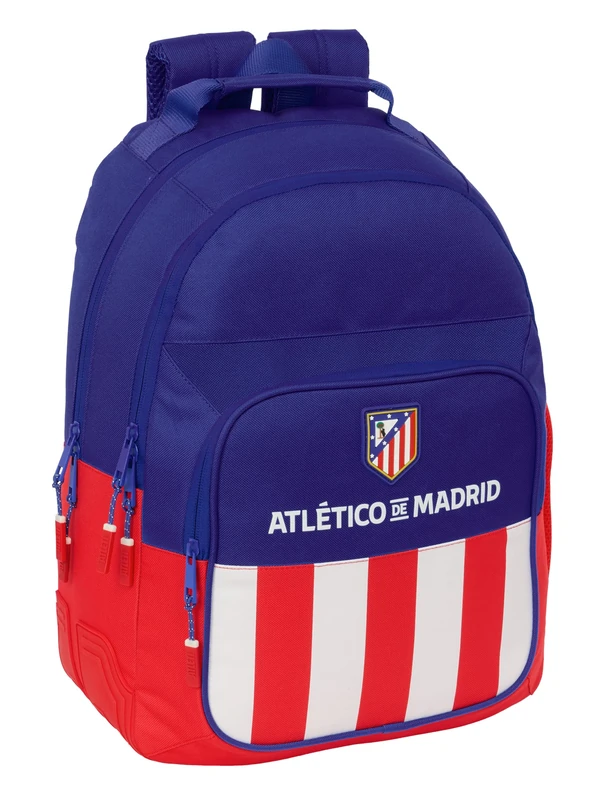 Safta Atletico de Madrid – Children's School Backpack, Ideal for Children of Different Ages, Comfortable and Versatile, Quality and Resistance, 32 x 15 x 42 cm, Red/blue/white, M, Casual