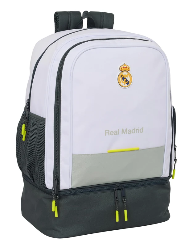 Safta Real Madrid EQUIPACIÓN 25/26 – Training Backpack, for Daily Use, Ideal for Children of Different Ages, Comfortable and Versatile, Quality and Resistance, 35 x 24 x 50 cm, white, M, Casual