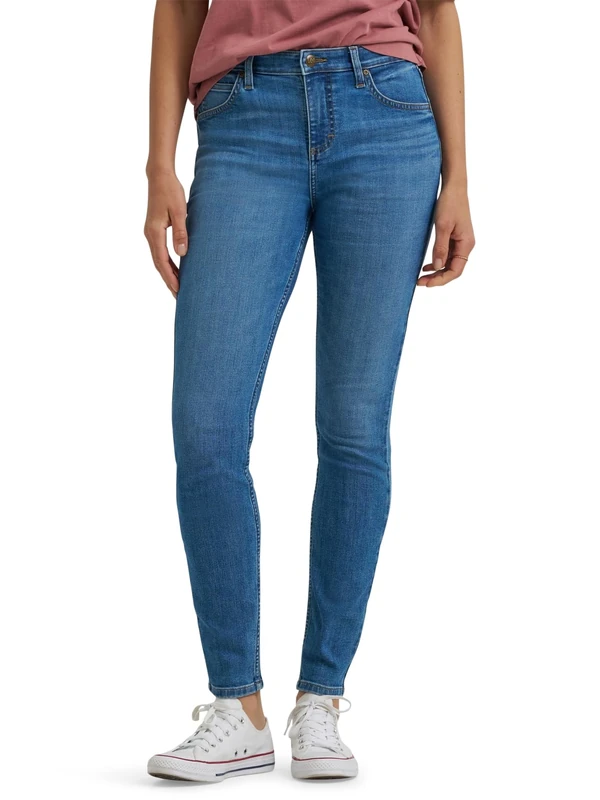Lee Women's Legendary Mid Rise Skinny Jean, No Warrant, 14 US