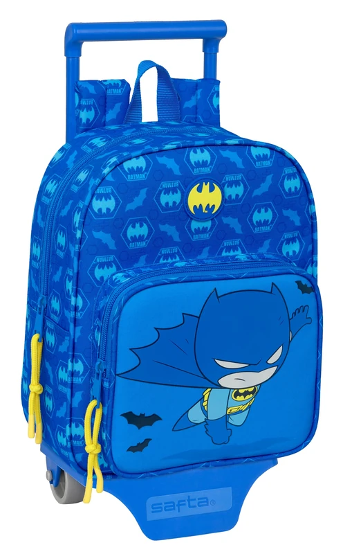 Safta BATMAN PREESCOLAR – Nursery Backpack with Trolley, Ideal for Children of Different Ages, Comfortable and Versatile, Quality and Resistance, 22 x 10 x 27 cm