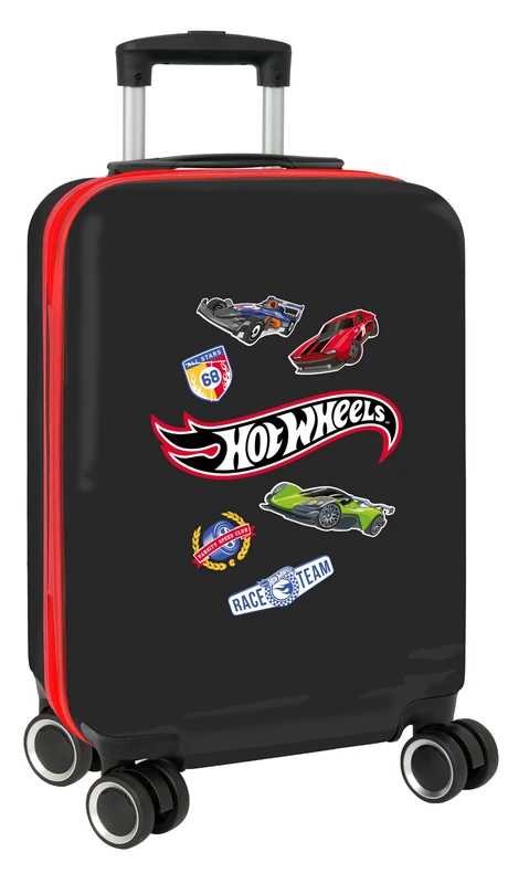 safta Hot Wheels – Cabin Trolley 20 Inches, Suitcase with Wheels, Security Lock, Lightweight Suitcase, 34.5 x 20 x 55 cm