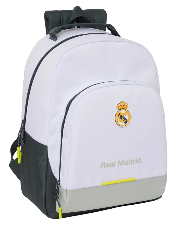 Safta Real Madrid EQUIPACIÓN 25/26 – School Backpack Adaptable to Car, Backpack, Ideal for Children of Different Ages, Comfortable and Versatile, Quality and Resistance, 32 x 15 x 42 cm, white, M