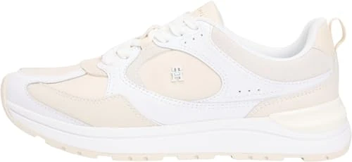 Tommy Hilfiger Women Casual Fashion Runner Mix MAT FW0FW09034 Low Top, White (White/Soft Cream), 37