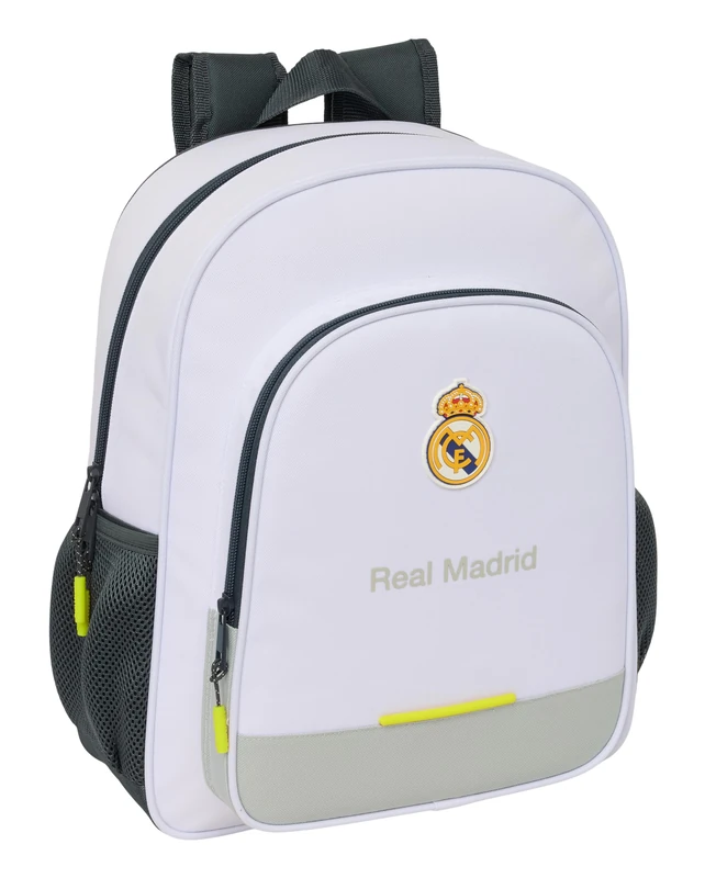 Safta Real Madrid EQUIPACIÓN 25/26 – Children's School Backpack, Adaptable to Trolley, Ideal for School Children, Comfortable and Versatile, Quality and Resistance, 32 x 12 x 38 cm, white, M, Casual