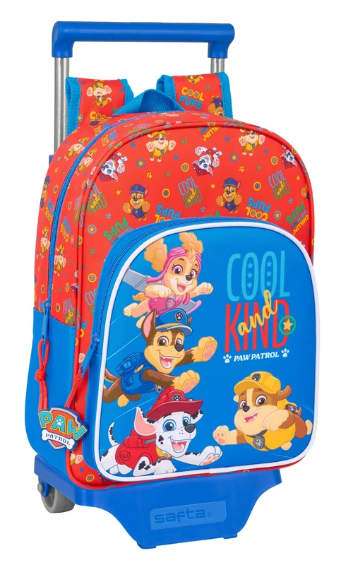 Safta Paw Patrol Cool – Children's Backpack with Trolley 705, Ideal for Children of Different Ages, Comfortable and Versatile, Quality and Resistance, 26 x 11 x 34 cm, Red/Blue, M, Casual