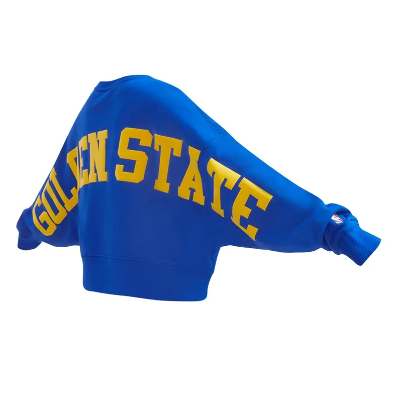 Pro Standard Womens NBA Golden State Warriors Wingspan Sweatshirt Royal Blue L