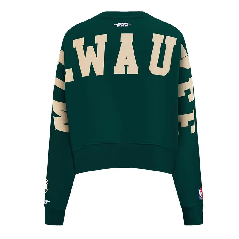 Pro Standard Womens NBA Milwaukee Bucks Wingspan Sweatshirt Forest Green XL