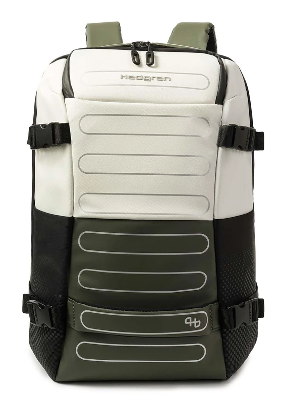 Hedgren Unisex's Trip M P EXP Travel Backpack M 15.6" + RFID, Vaporous Grey/Olive, One Size