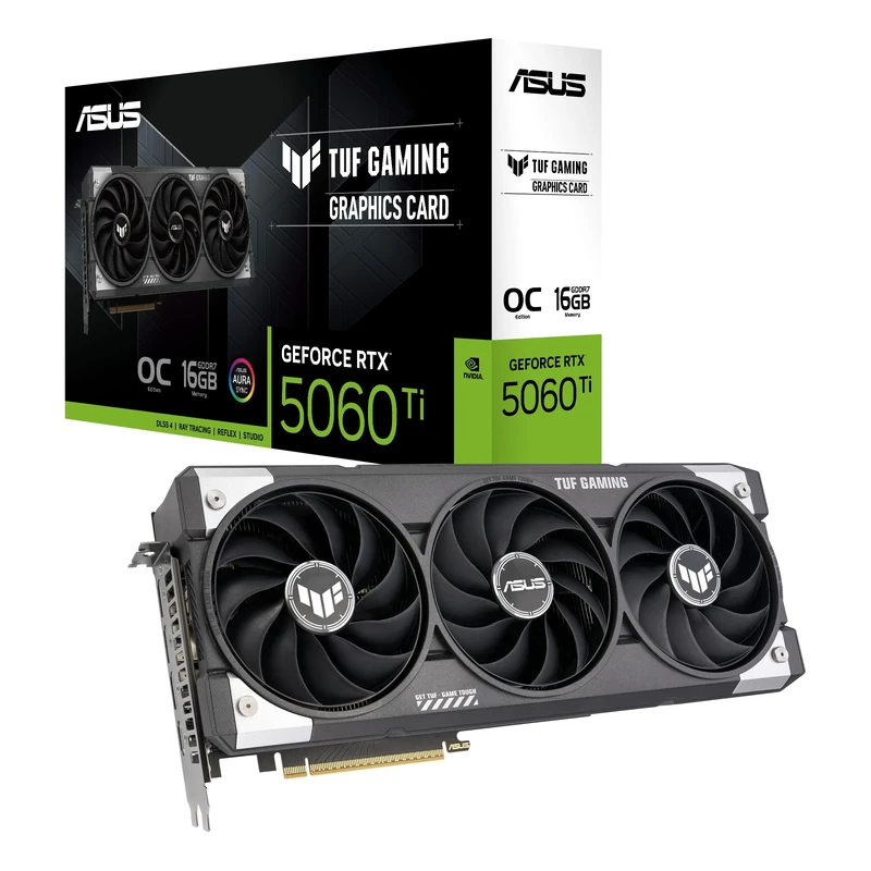ASUS NVIDIA GeForce RTXTM 5060Ti Video Card 16GB PCIE 5.0 GDDR7 OC Edition/TUF-RTX5060TI-O16G-GAMING