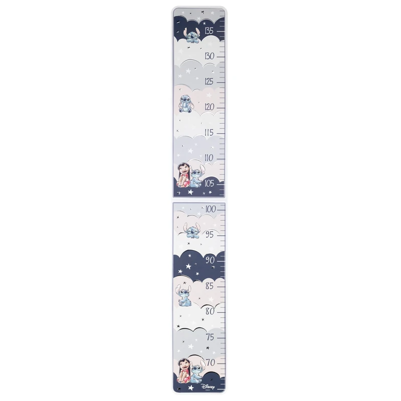 VALENTI & CO. - Disney Lilo & Stitch - Childrens Wooden Wall Ruler with Silver Details - Perfect for Wall Decoration and Nursery or as a Gift Idea for Newborn