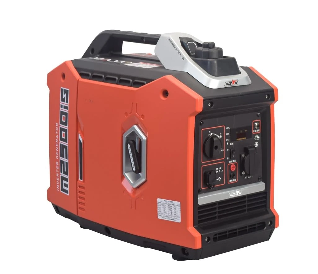 Bison Power BS2500iS Silent Inverter Gasoline Generator, Peak 2.5kW, Camping/RV/Construction Power Station, Long Run Time, Extra Silent Home Backup, DC&USB