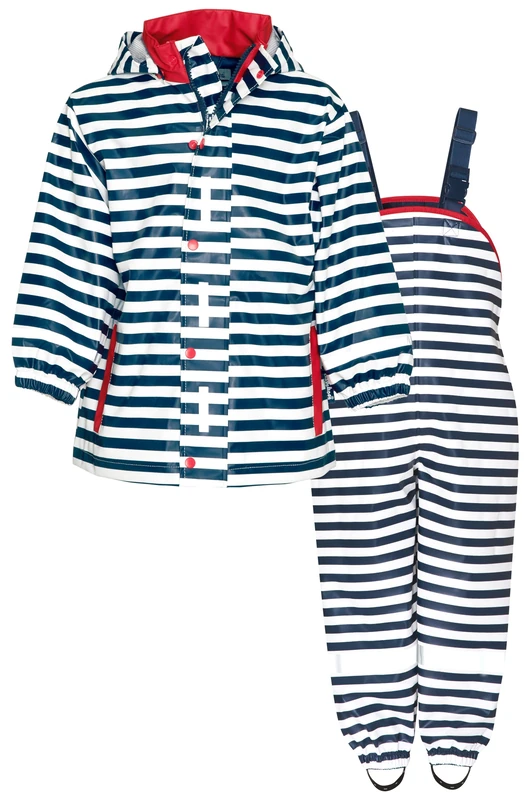 Playshoes Two Piece Waterproof Rain Suit Mud Suit, Maritime, 140