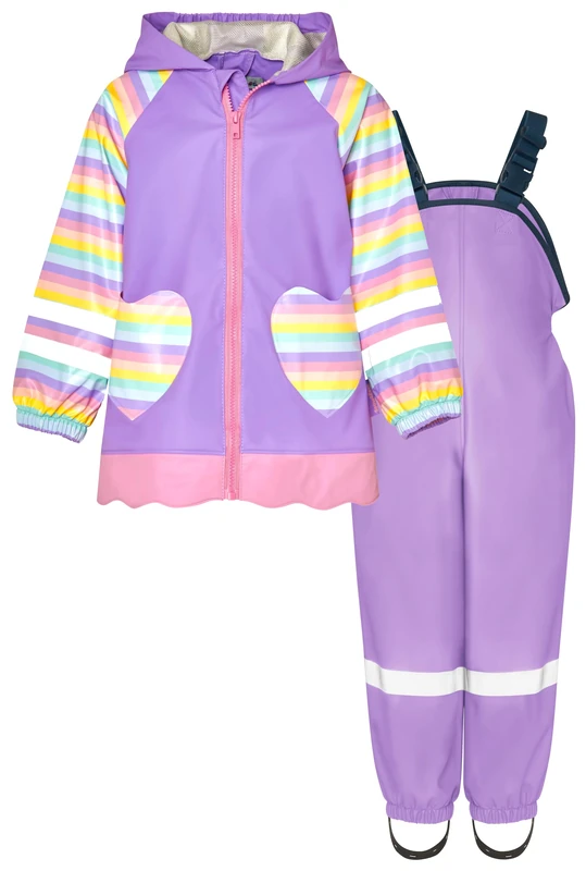 Playshoes Unisex Kid's Regen-Set Regenlatzhose rain Suit, Unicorn Lilac, 116 (Pack of 2)
