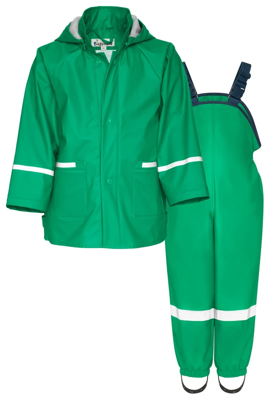 Playshoes Two Piece Waterproof Rain Suit Mud Suit, Basic Green, 104