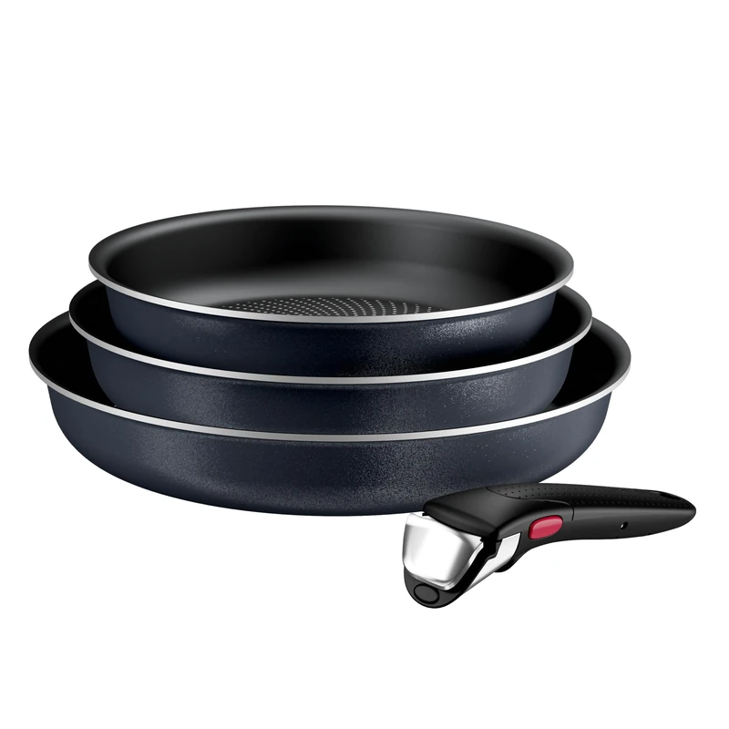 Tefal Ingenio Enjoy Set of 3 Frying Pans 22/24/28 cm + Removable Handle, Induction Safe, Non-Stick, Titanium Coated, Thermo-Signal, Fast Heating, Dishwasher and Oven Safe