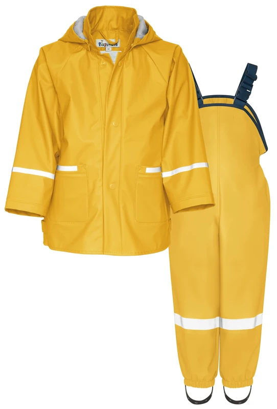 Playshoes Two Piece Waterproof Rain Suit Mud Suit, Basic Yellow, 80