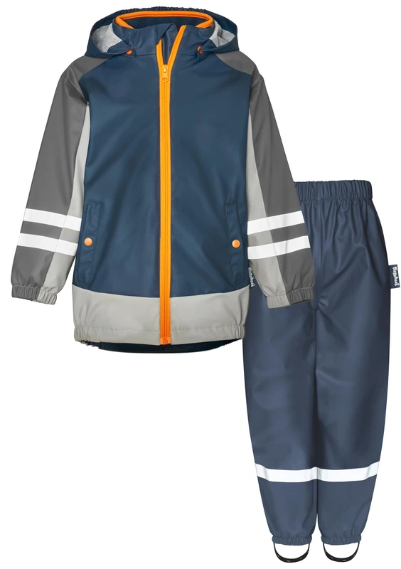Playshoes Unisex Kid's Regenanzug rain Suit, 3-in-1 Navy-Navy Waistband, 104 (Pack of 2)