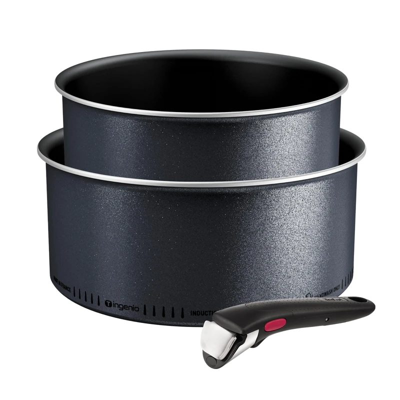 Tefal Ingenio Enjoy, Set of 3, Light Tech Technology, Removable Handle, Titanium Coating, L7239302
