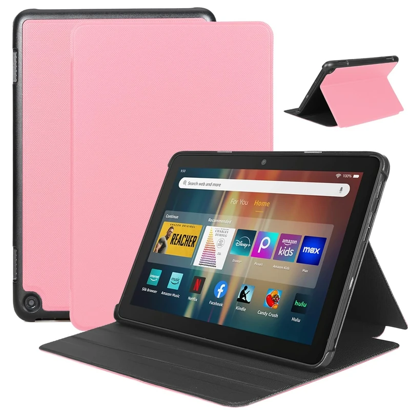 Case Fits 8 inch Tablet,Slim Soft TPU Back Smart Magnetic Stand Protective Cover,[Sleep/Wake](2024/2022/2020 Release)(Incompatible with iPad Samsung TCL 8inch tablet),Pink