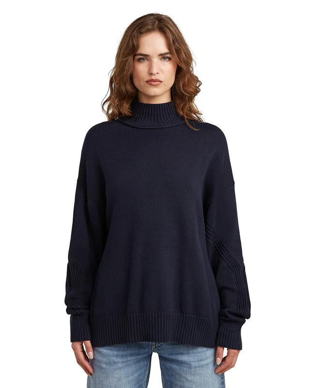 G-STAR Women's Milano High Neck Knit, Blue (osaka blue D27249-D631-3873), L