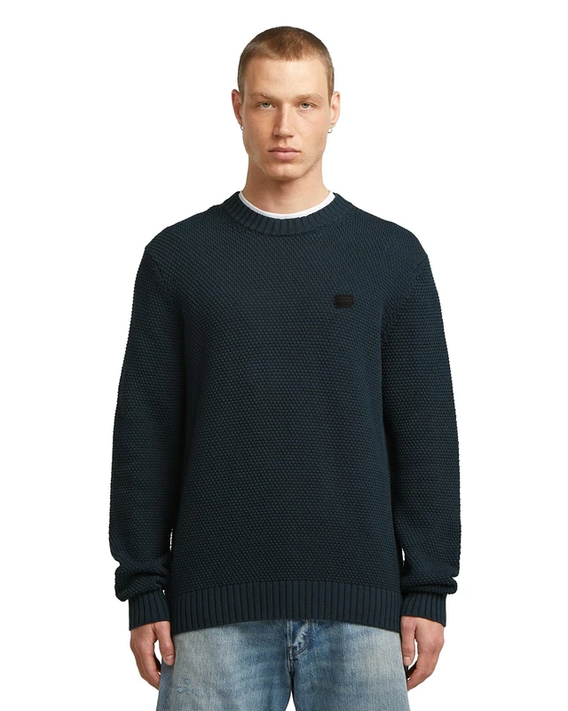 G-STAR Men's Honeycomb Structure Knit, Blue (dk patriot blue D27106-D631-7160), S