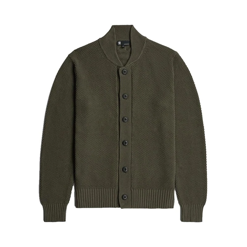 G-STAR Men's Honeycomb Structure Cardigan Knit, Grey (asfalt D27108-D631-995), L - Image 1