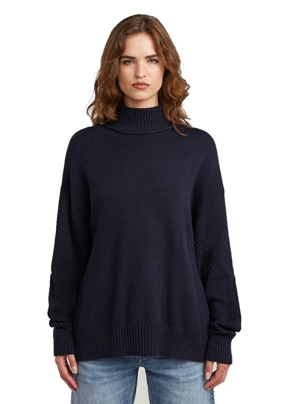 G-STAR Women's Milano High Neck Knit, Blue (osaka blue D27249-D631-3873), XL