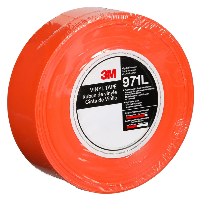 3M Durable Floor Marking Tape 971L, Orange, 50.8 mm x 33 m, 0.43 mm, Individually Wrapped Conveniently Packaged - Image 1