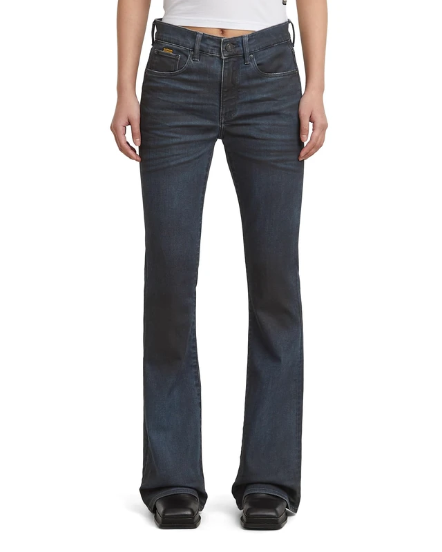 G-STAR Women's 3301 Flare Jeans, Multicolor (rinsed ink blue coated D21290-D842-H432), 26W / 34L