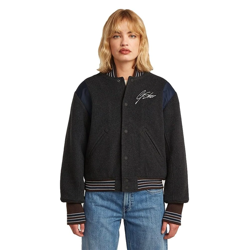 G-STAR Women's Cropped Bomber Jacket, Grey (shadow D27339-E155-992), XL