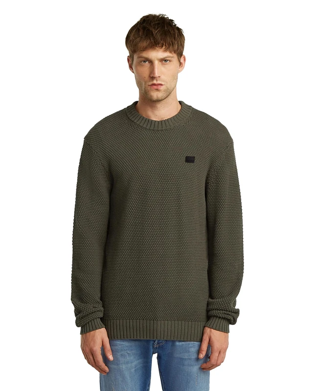 G-STAR Men's Honeycomb Structure Knit, Grey (asfalt D27106-D631-995), XL