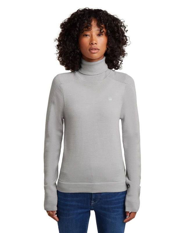 G-STAR Women's Core Turtle Slim Knit, Blue (plumbago D27713-B692-7169), XS