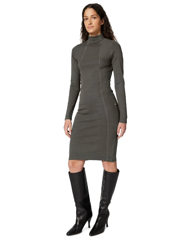 G-STAR Women's Washed Slim Rib Dress, Grey (asfalt gd D27164-E127-B575), XXS - Image 1