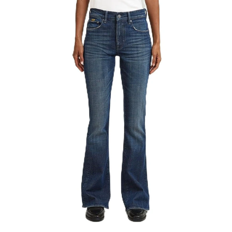 G-STAR Women's 3301 Flare Jeans, Multicolor (rinsed ink blue coated D21290-D842-H432), 23W / 30L