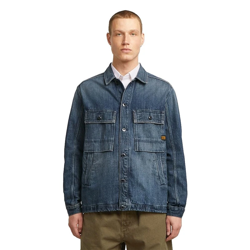 G-STAR Men's Mosa Overshirt, Blue (antique faded blue heron D26462-D776-H782), M