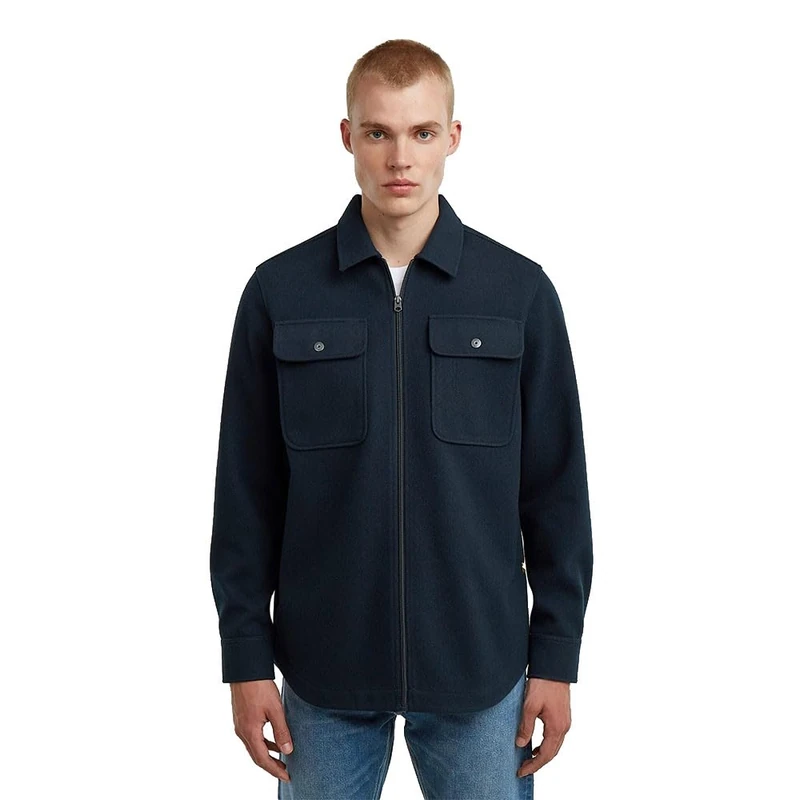 G-STAR Men's GPO Zip Overshirt, Blue (salute D25825-D200-C742), XL