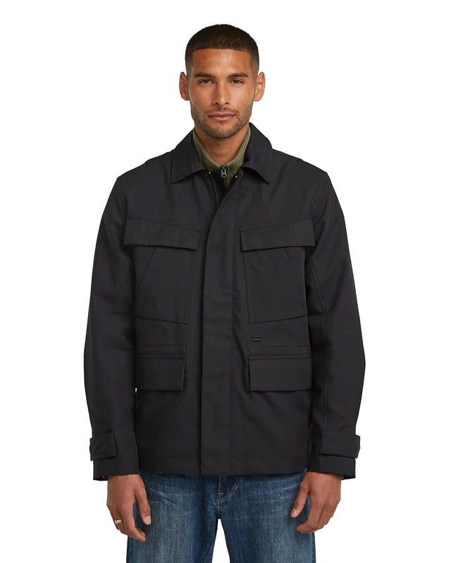 G-STAR Men's Clean Field Jacket, BLACK (dk black D27315-E076-6484), S