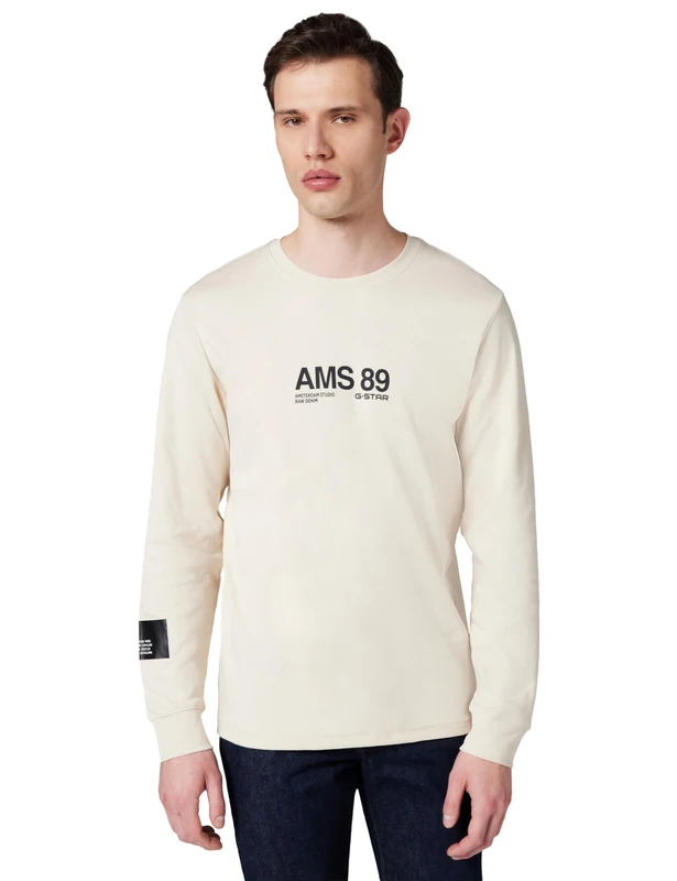 G-STAR Men's AMS 89 T-Shirt, WHITE (dk talc D26867-D976-A488), XS